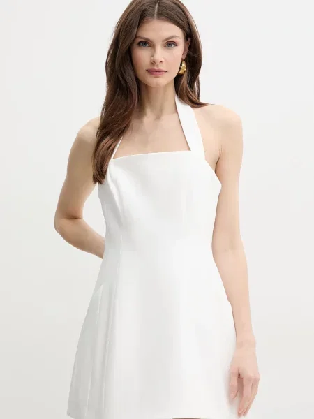 Bardot rochie NEVELLE mini evazati alb