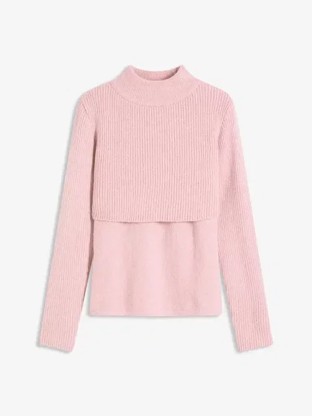 Sweter warstwowy różowy