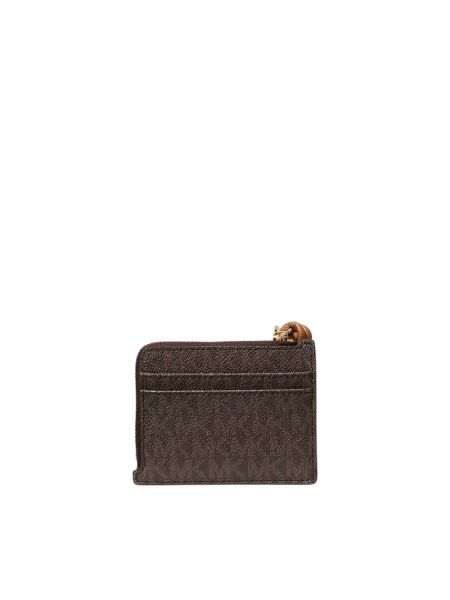 Portfel Michael Kors z logo brązowy
