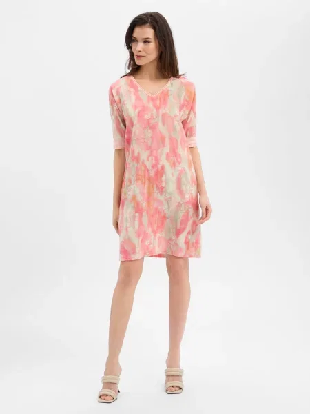 Marc Cain Sukienka Kobiety pomarańczowy|różowy|wielokolorowy wzorzysty 36 różowa