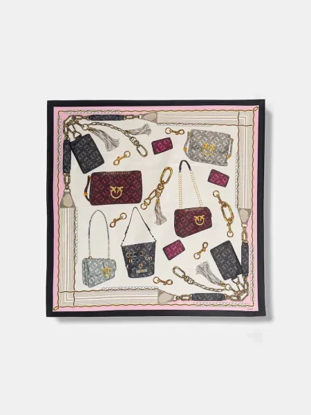 Fular Pinko de mătase bej