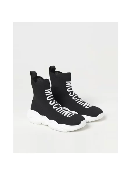Sneakersy Moschino typu teddy czarne