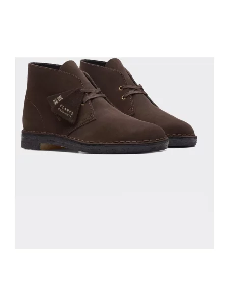 Botki Clarks zamszowe brązowe