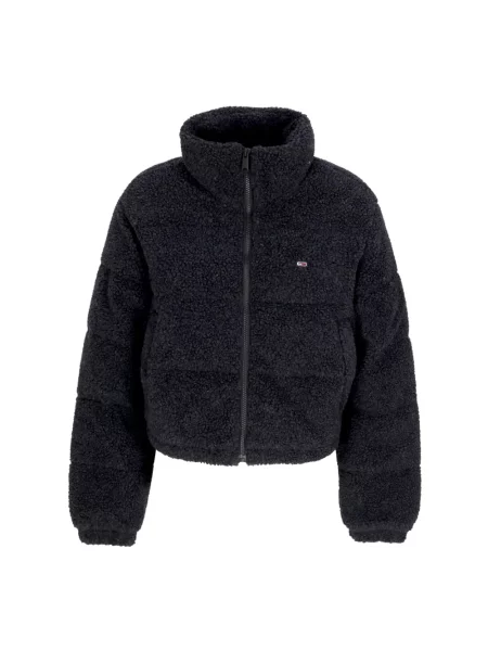 Kurtka puchowa Tommy Jeans teddy czarna
