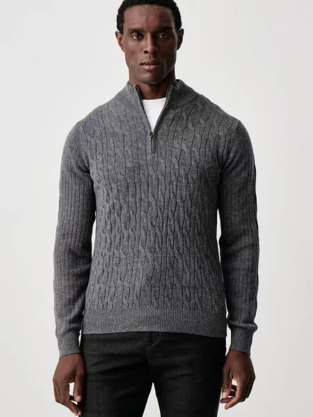 Hackett London pulover pentru bărbați din lână gri
