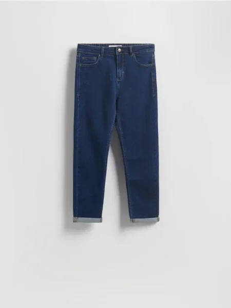 Reserved Blugi boyfriend metalizat albastru