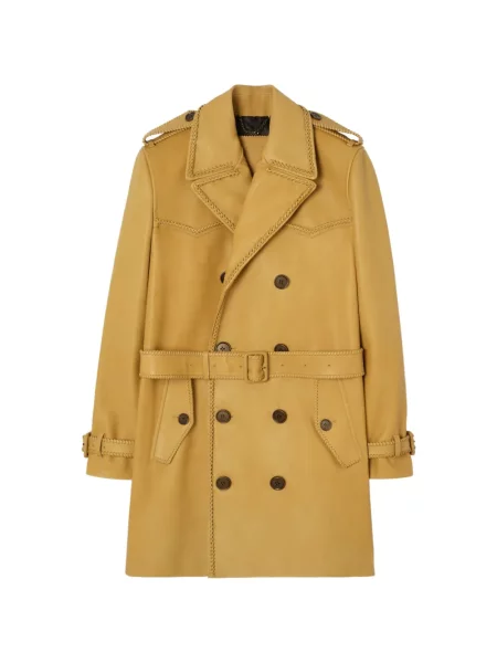 Trenci Burberry din piele galben