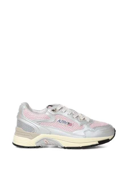Sneakerși Autry din piele cu pene gri