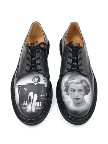 Pantofi derby Undercover din piele cu imagine negru