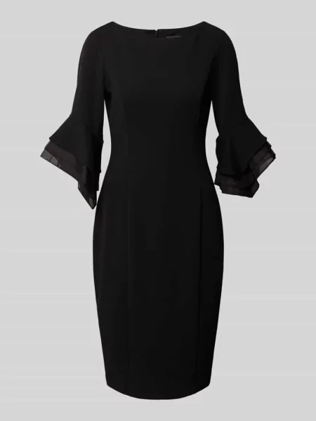 Sukienka koktajlowa o długości do kolan z rozkloszowanymi rękawami Adrianna Papell czarna
