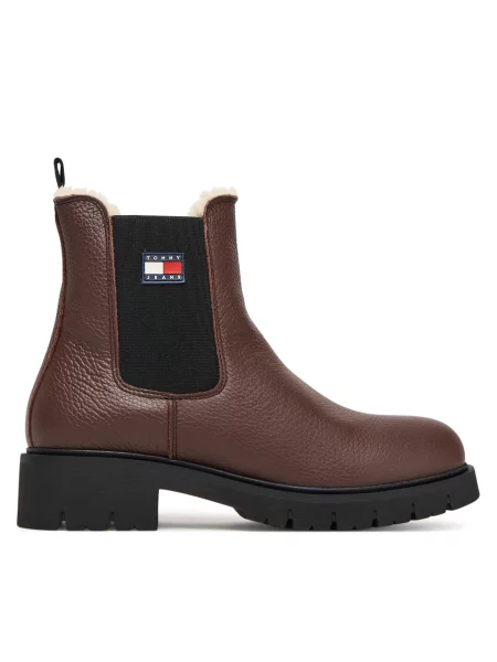 Tommy Jeans Gležnjarji Chelsea Tjw Chelsea Boot Wl rjava