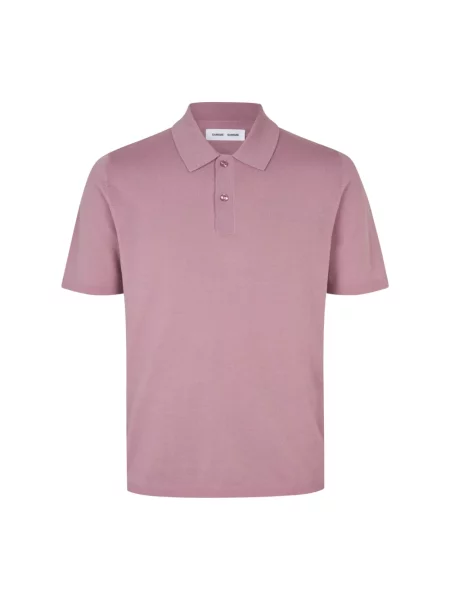 Samsøe Samsøe Koszulka Polo Z Dzianiny Sarowan pink fioletowa