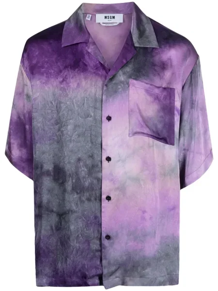 Krátká košile Msgm s potiskem fialová