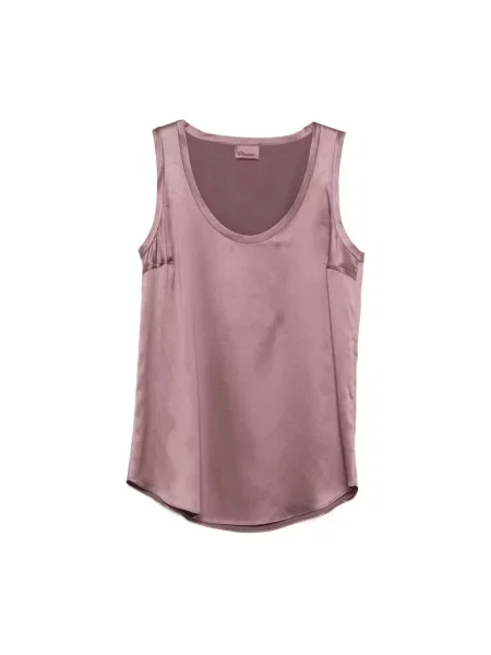 Satynowy top Brunello Cucinelli brązowy