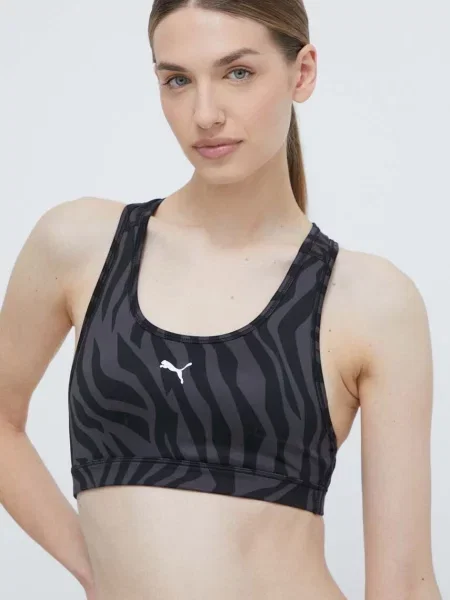 Спортен сутиен Puma с десен черно