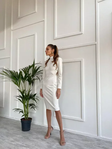 Сукня міді Milirud текстиль білий