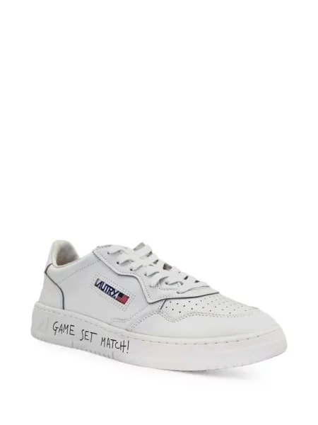 Sneakerși Autry din piele cu imagine alb