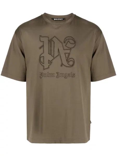 Tricou Palm Angels cu imagine maro