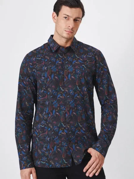 Риза Medicine мъжка с кройка по тялото с класическа яка