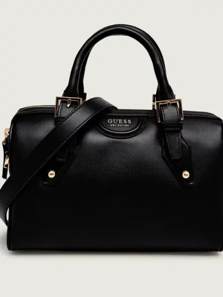 Guess geantă de piele NINA negru