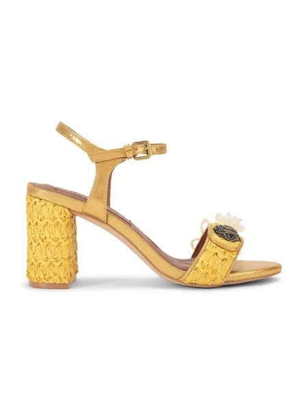 Kurt Geiger London sandali s polno blok Kensington Langley Raffia rumena