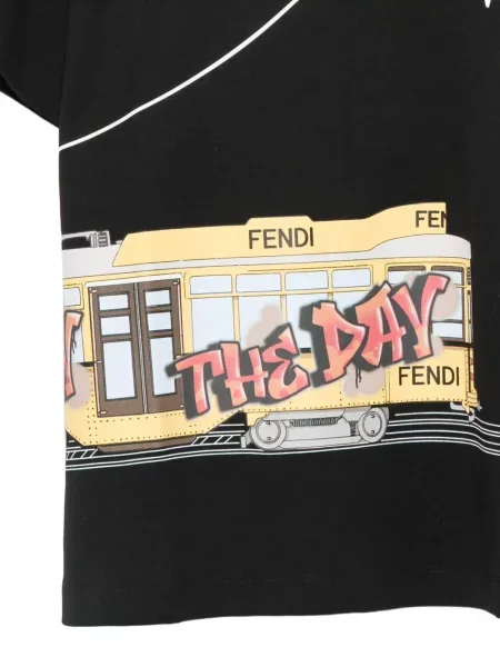 Gyerek póló Fendi fekete