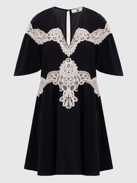 Сукня міні з мереживом Twinset чорна
