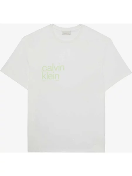 Koszulka Calvin Klein Jeans Circle Graphic zielony S biały