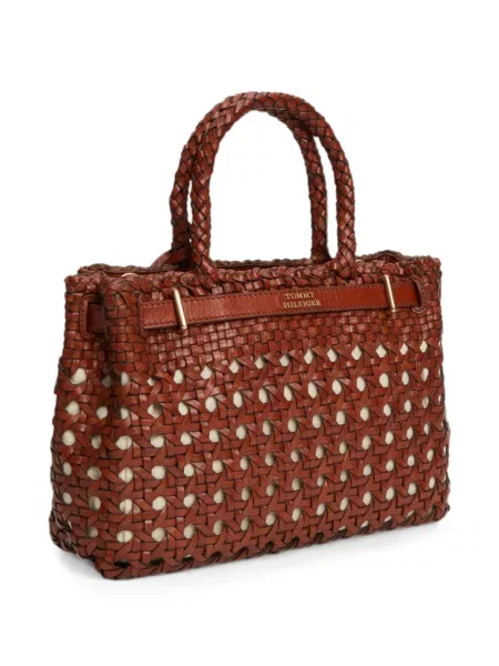 Geantă shopper Tommy Hilfiger din piele maro