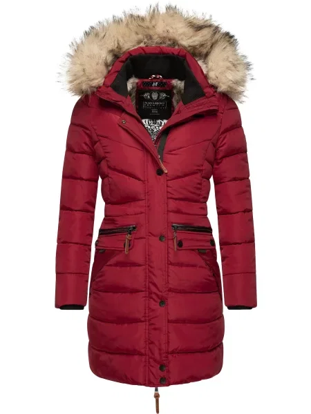 NAVAHOO Palton de iarnă Paula / gri închis / roşu închis bej