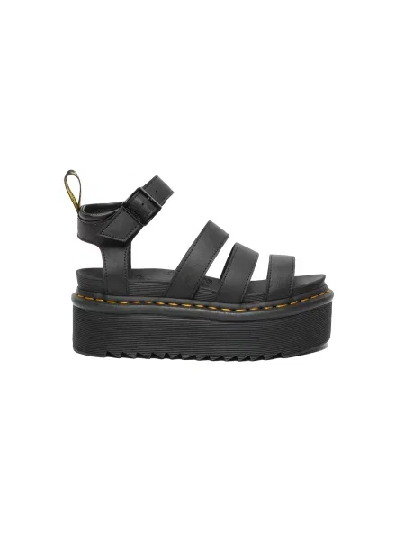 Sandały Dr. Martens skórzane na platformie na ramiączkach czarne