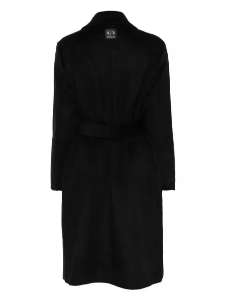 Palton Armani Exchange cu două rânduri de nasturi negru