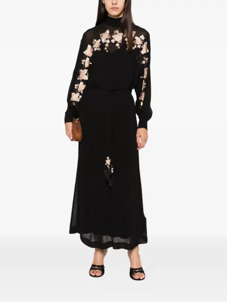 Cu centură rochie maxi Zimmermann cu model floral negru