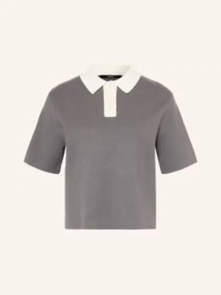 Someday Dzianinowa Koszulka Polo Tipolo grau biała