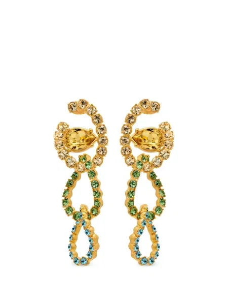 Кристал обеци Oscar De La Renta златисто