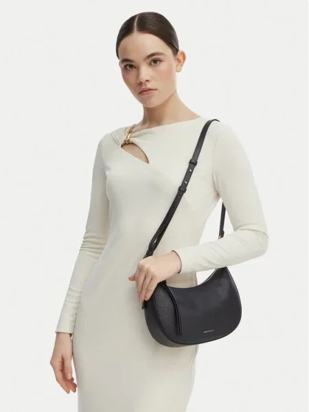 Torebka crossbody Coccinelle skórzana biznesowa czarna