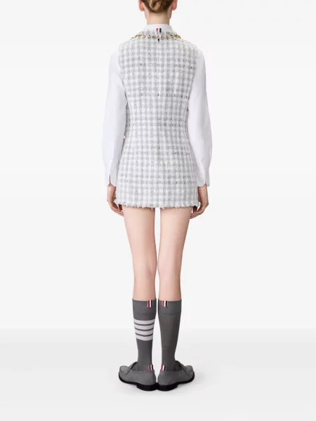 Rochie Thom Browne din tweed de cristal de costum gri