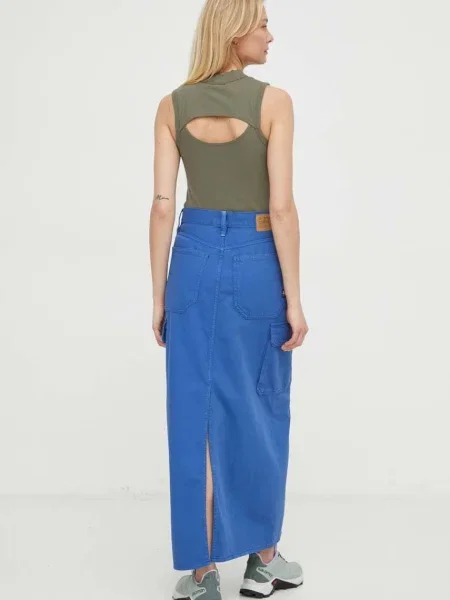 Džínová sukně G-Star Raw maxi modré