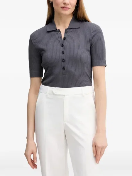 Tricou polo Marc O'polo tricotate gri