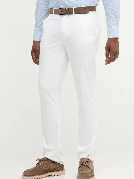 Hlače Tommy Hilfiger ravna bijela
