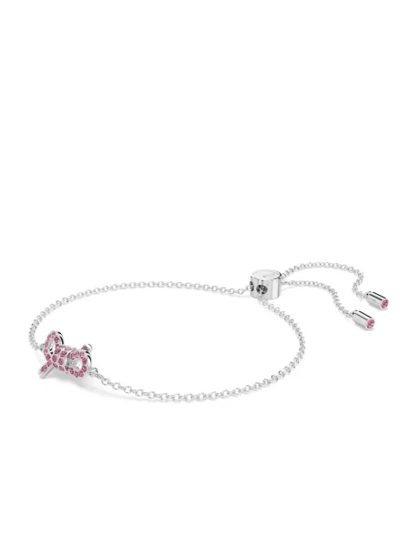 Bransoletka Swarovski z kokardką różowa
