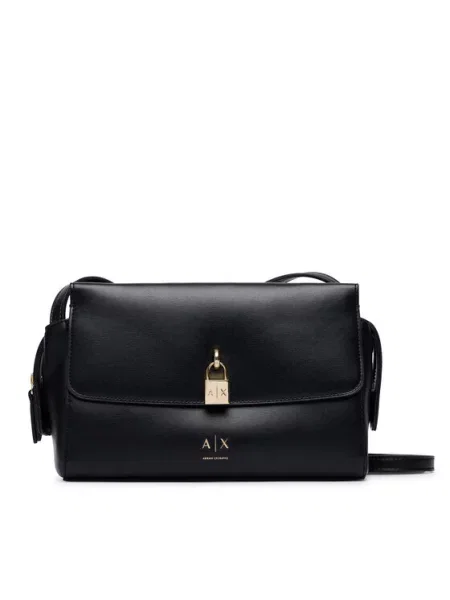 Armani Exchange crossbody torbica iz umetnega usnja črna
