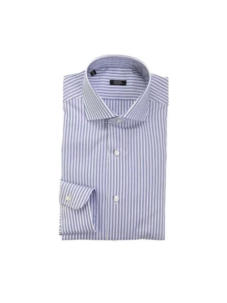 Koszula Barba Napoli w paski niebieska