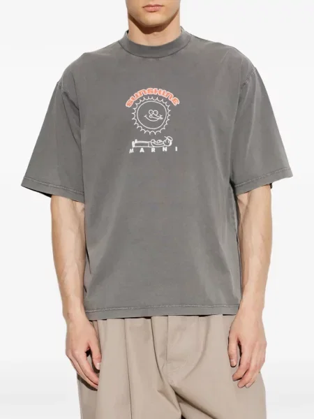 Tricou Marni cu imagine gri