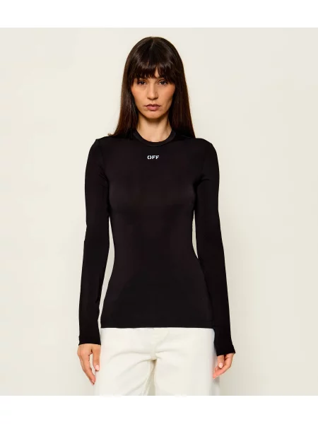 OFF-WHITE Bluză Off Stamp Sec Skin alb