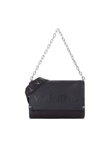 Lniana kopertówka Valentino By Mario Valentino czarna