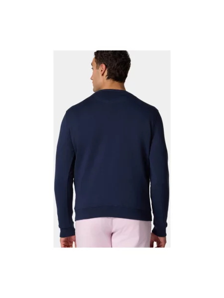 Haftowana bluza nierozpinana Brooks Brothers polarowa niebieska