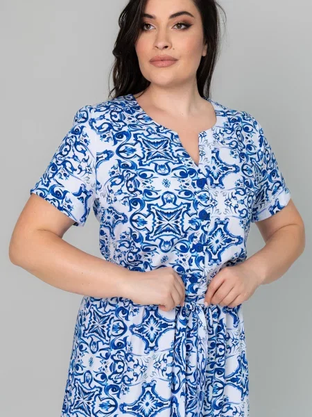 Сукня міді All Posa віскоза/модал білий