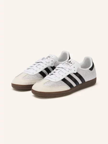 Adidas Originals Tenisky Samba Og S Ozdobnými Kamínky / světle šedá / černá bílá