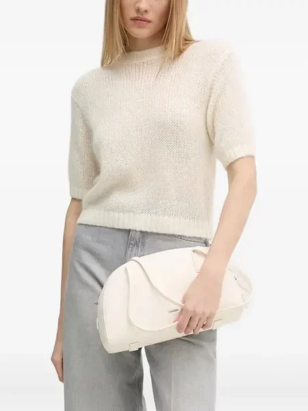 Top Joop! cu decolteu rotund scurt alb